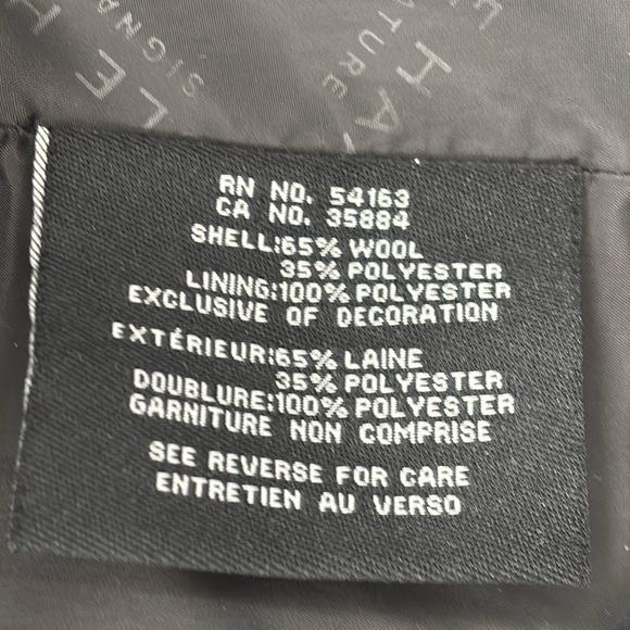 Cole Haan Signature wool blend Navy/Blue boucle Pea Coat oversized collar sze 14 - Picture 9 of 12